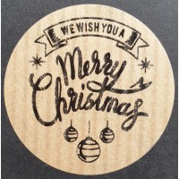 Kerst 05 rol @ 500 perm. rond 35 kraft zwart bedrukt wish you merry christmas Kerst 05 rol @ 500 perm. rond 35 kraft zwart bedrukt wish you merry christmas